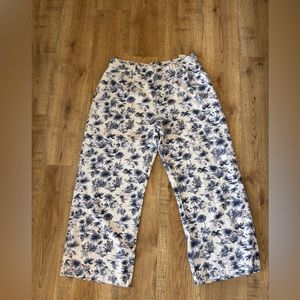 Abercrombie & Fitch Tropical Linen Blend Wide Leg Trouser Pants Size XL EUC.